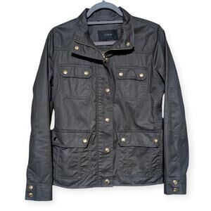 J. Crew Black Utility Jacket with Brass Buttons